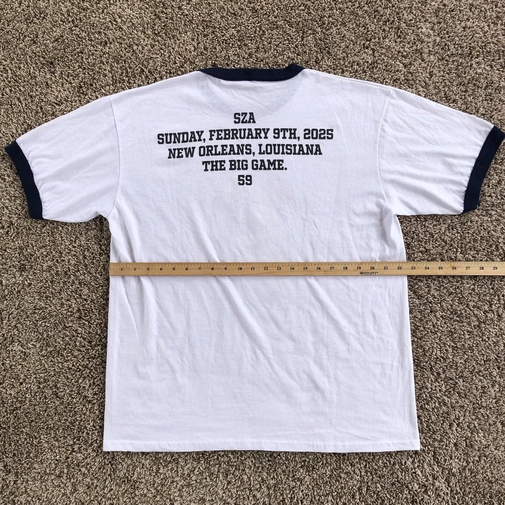 SZA 2025 Tour Merch Beetle Ball Ringer‎ Shirt Adult Size XL White Authentic TDE